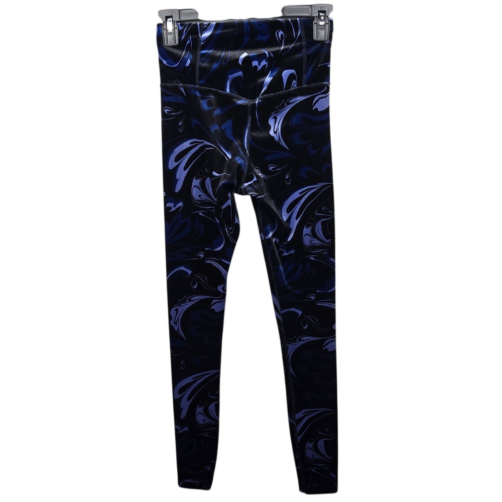 Athleta Elation Velvet Tight Leggings XXS Blue‎ Black Marble High Waisted